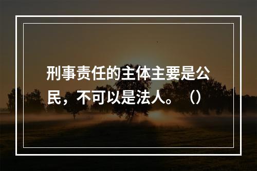 刑事责任的主体主要是公民，不可以是法人。（）