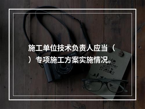 施工单位技术负责人应当（ ）专项施工方案实施情况。