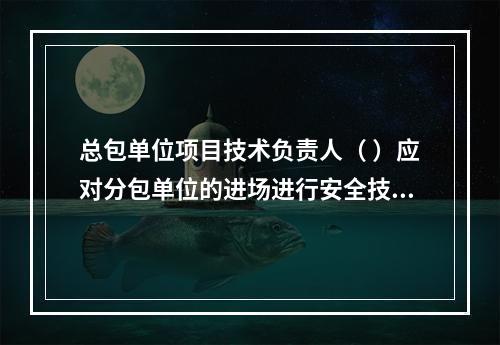 总包单位项目技术负责人（ ）应对分包单位的进场进行安全技术总