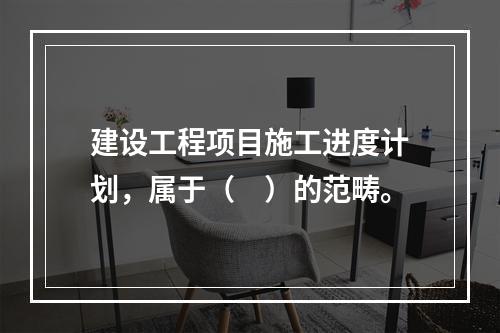 建设工程项目施工进度计划，属于（　）的范畴。