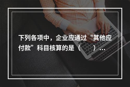 下列各项中，企业应通过“其他应付款”科目核算的是（　　）。