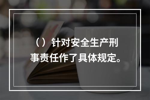 （ ）针对安全生产刑事责任作了具体规定。