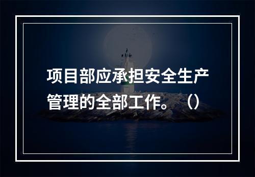 项目部应承担安全生产管理的全部工作。（）