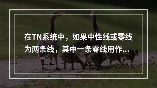 在TN系统中，如果中性线或零线为两条线，其中一条零线用作工作