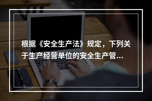 根据《安全生产法》规定，下列关于生产经营单位的安全生产管理机