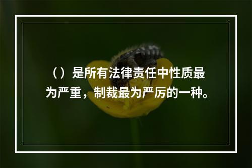 （ ）是所有法律责任中性质最为严重，制裁最为严厉的一种。