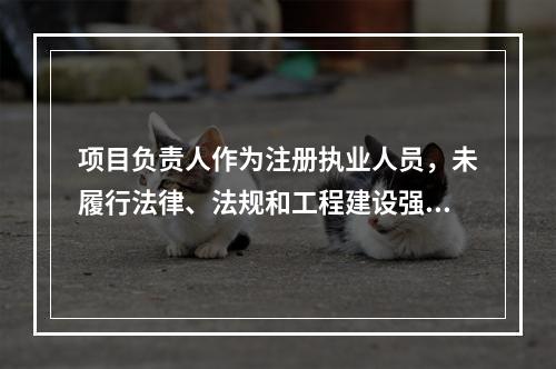 项目负责人作为注册执业人员，未履行法律、法规和工程建设强制性