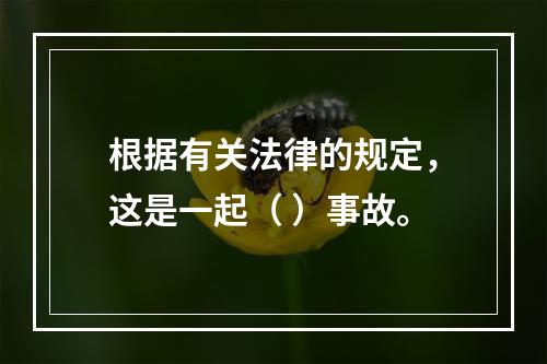 根据有关法律的规定，这是一起（ ）事故。