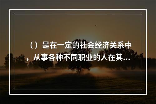 （ ）是在一定的社会经济关系中，从事各种不同职业的人在其特定