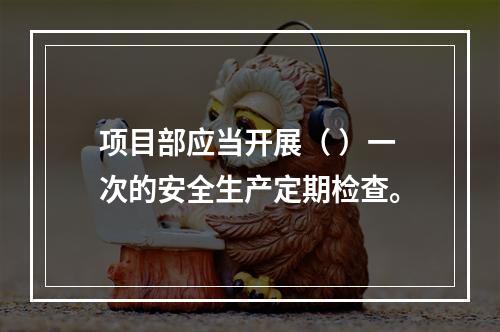 项目部应当开展（ ）一次的安全生产定期检查。