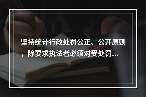 坚持统计行政处罚公正、公开原则，除要求执法者必须对受处罚者公