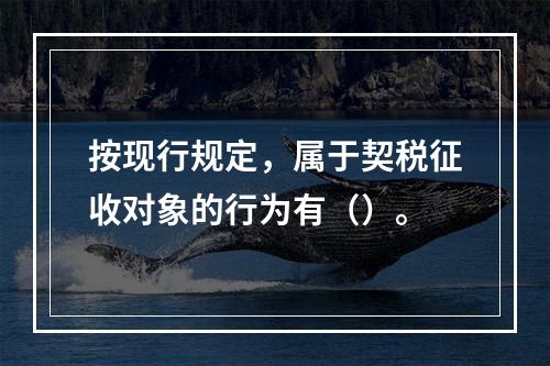 按现行规定，属于契税征收对象的行为有（）。