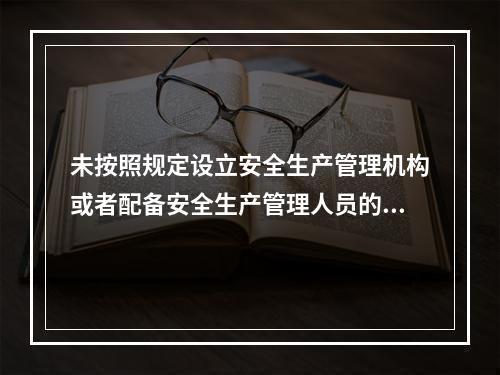 未按照规定设立安全生产管理机构或者配备安全生产管理人员的生产