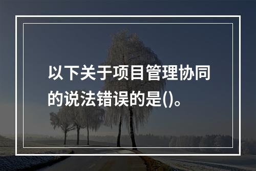 以下关于项目管理协同的说法错误的是()。