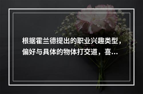 根据霍兰德提出的职业兴趣类型，偏好与具体的物体打交道，喜欢