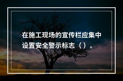 在施工现场的宣传栏应集中设置安全警示标志（ ）。