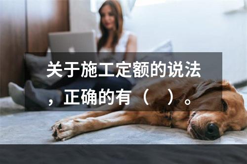 关于施工定额的说法，正确的有（　）。