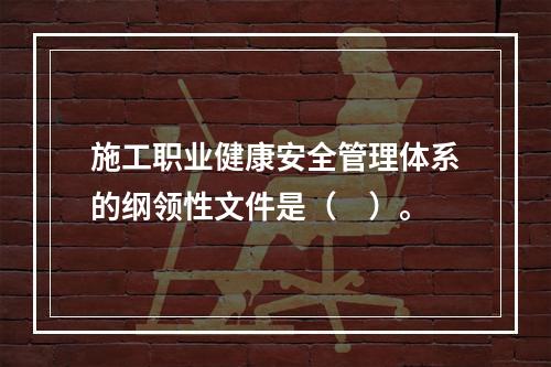 施工职业健康安全管理体系的纲领性文件是（　）。