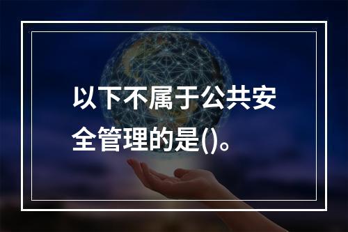 以下不属于公共安全管理的是()。