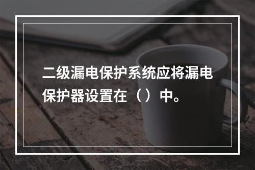 二级漏电保护系统应将漏电保护器设置在（ ）中。