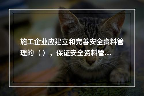 施工企业应建立和完善安全资料管理的（ ），保证安全资料管理工