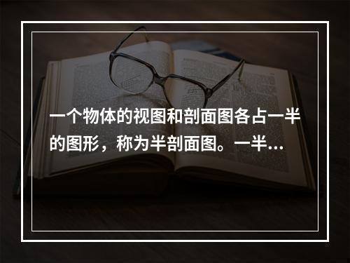 一个物体的视图和剖面图各占一半的图形，称为半剖面图。一半表示