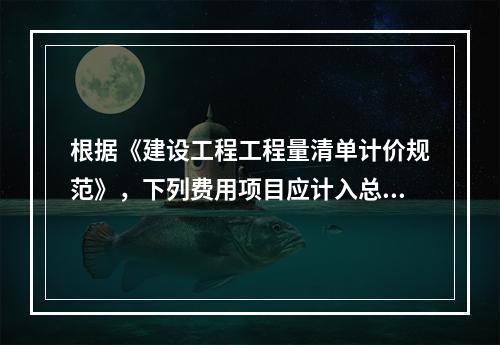 根据《建设工程工程量清单计价规范》，下列费用项目应计入总承包