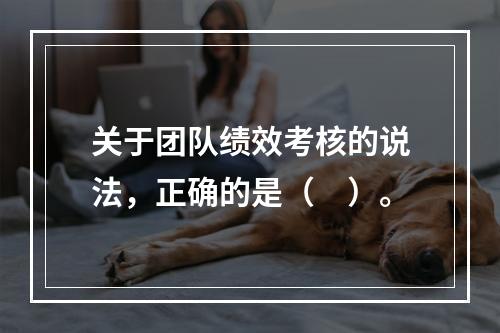 关于团队绩效考核的说法，正确的是（　）。