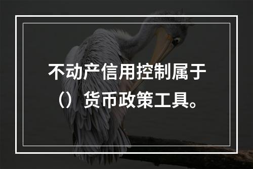 不动产信用控制属于（）货币政策工具。