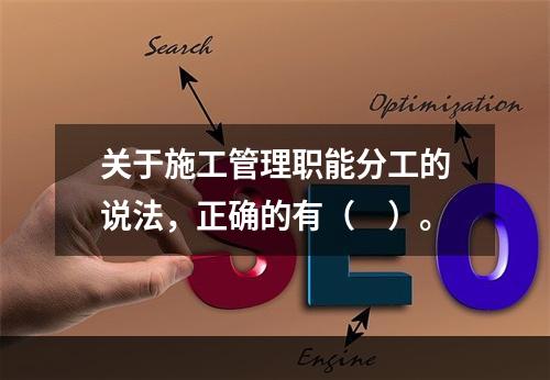 关于施工管理职能分工的说法，正确的有（　）。