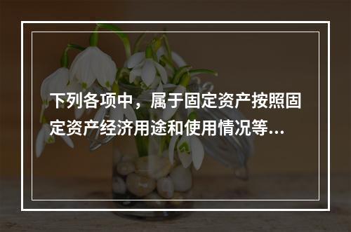 下列各项中，属于固定资产按照固定资产经济用途和使用情况等综合