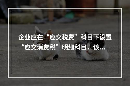 企业应在“应交税费”科目下设置“应交消费税”明细科目，该科目