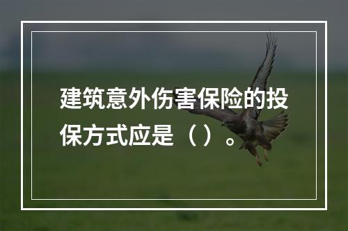 建筑意外伤害保险的投保方式应是（ ）。