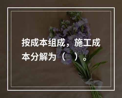 按成本组成，施工成本分解为（　）。