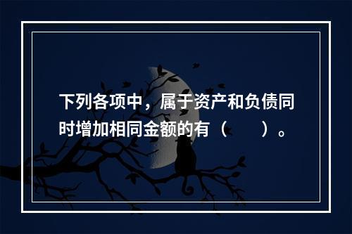 下列各项中，属于资产和负债同时增加相同金额的有（　　）。