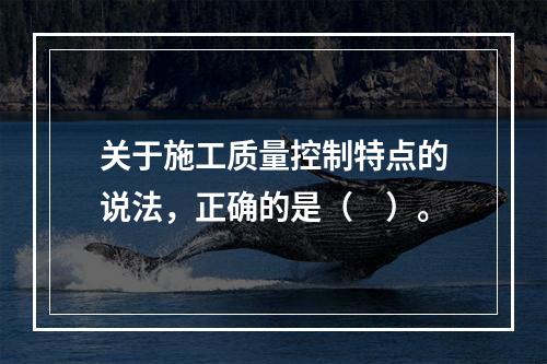 关于施工质量控制特点的说法，正确的是（　）。