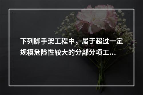 下列脚手架工程中，属于超过一定规模危险性较大的分部分项工程的