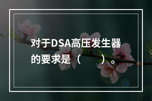 对于DSA高压发生器的要求是（　　）。