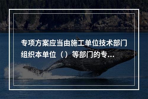 专项方案应当由施工单位技术部门组织本单位（ ）等部门的专业技