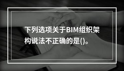 下列选项关于BIM组织架构说法不正确的是()。