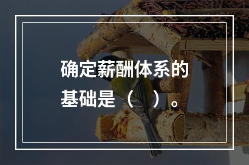 确定薪酬体系的基础是（　）。