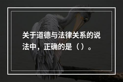 关于道德与法律关系的说法中，正确的是（ ）。