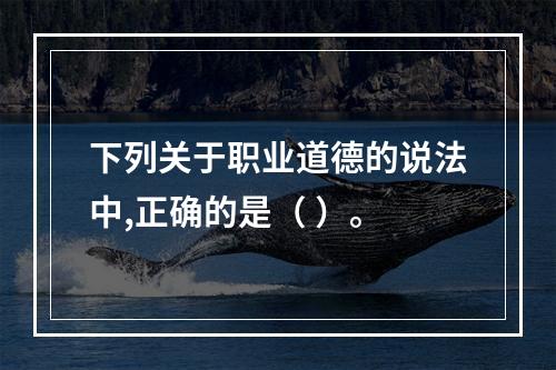 下列关于职业道德的说法中,正确的是（ ）。