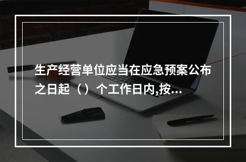 生产经营单位应当在应急预案公布之日起（ ）个工作日内,按照分