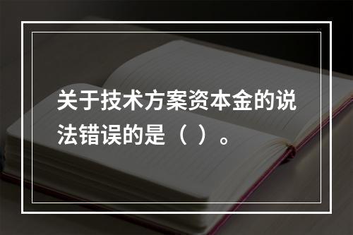 关于技术方案资本金的说法错误的是（  ）。