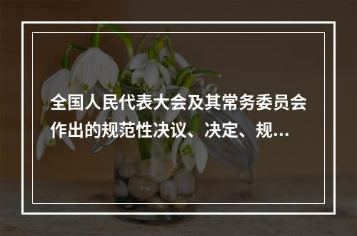 全国人民代表大会及其常务委员会作出的规范性决议、决定、规定、