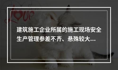 建筑施工企业所属的施工现场安全生产管理参差不齐、悬殊较大，其