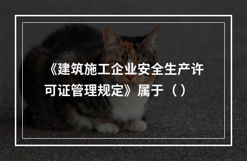 《建筑施工企业安全生产许可证管理规定》属于（ ）