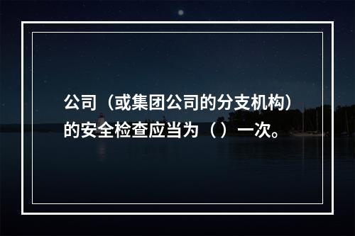 公司（或集团公司的分支机构）的安全检查应当为（ ）一次。