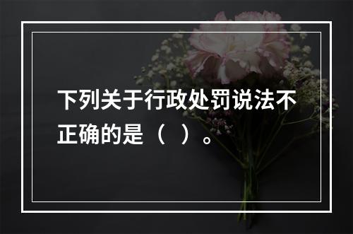 下列关于行政处罚说法不正确的是（   ）。